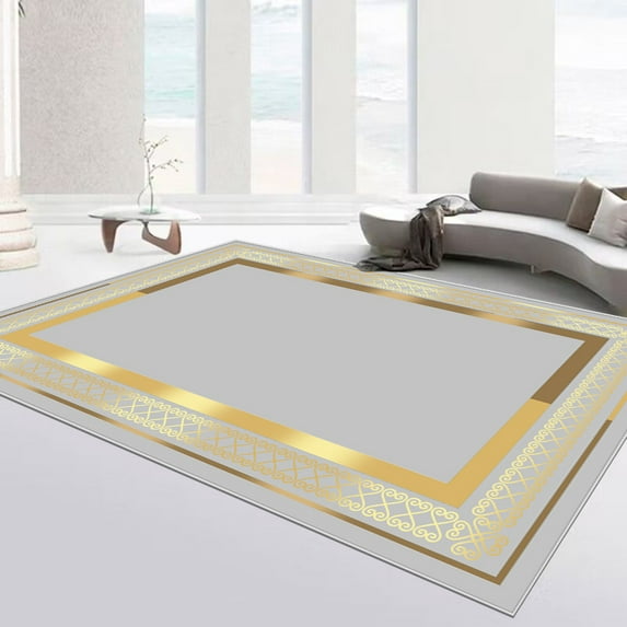 Luxury Gold Frame Carpets for Living Room Europe and America Large Area ration Bedroom Floor Mats No