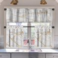 thumbnail image 1 of Luxury Gold Marble Blackout Kitchen Curtains Tiers and Valances Set 3 Piece for Windows White Background Kitchen Window Curtains Set,Modern Vintage Style Valances for Living Room(36" Tiers Set), 1 of 6