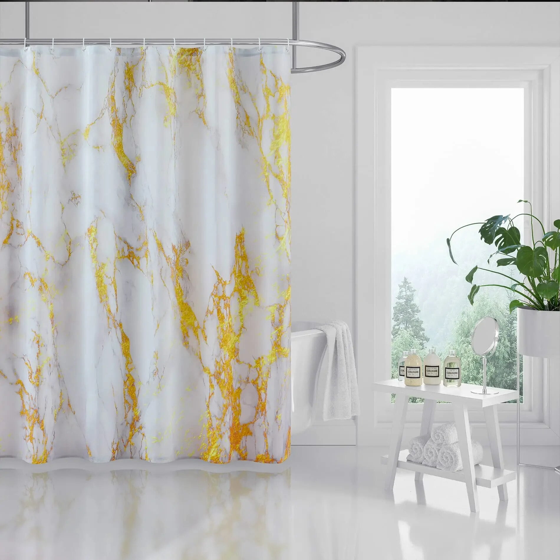Luxury Gold Marbling Shower Curtains Burgundy Gold Ombre Liquid Marble ...