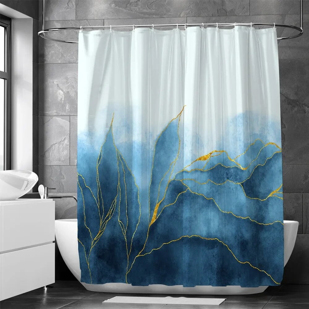 Luxury Gold Marbling Shower Curtains Burgundy Gold Ombre Liquid Marble ...