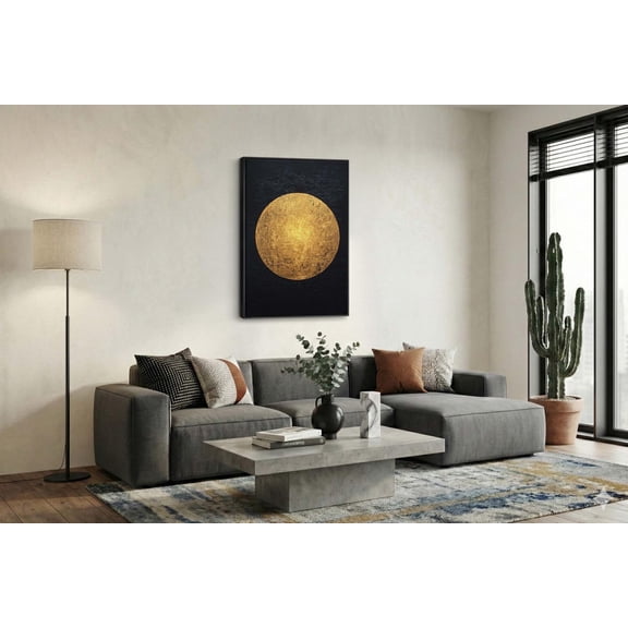 Luxury Gold Moon Black Lunar Eclipse Celestial Portrait Decor Unframed Paper Print