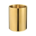 thumbnail image 1 of Gold Pen Holder - Stainless Steel Pencil Cup for Desk Organizer, Elegant Makeup Brush & Flower Vase, Home Office Stationery Accessory, 1 of 8