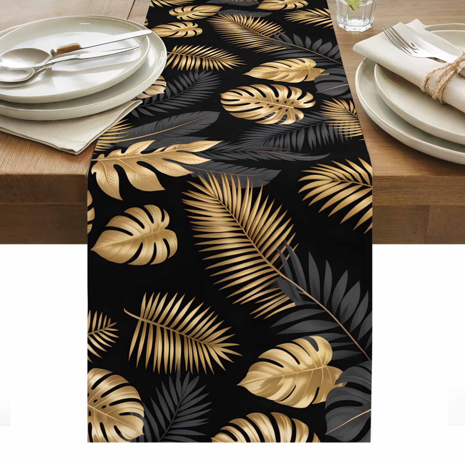 Yudaohome Plants Leaves Table Runner