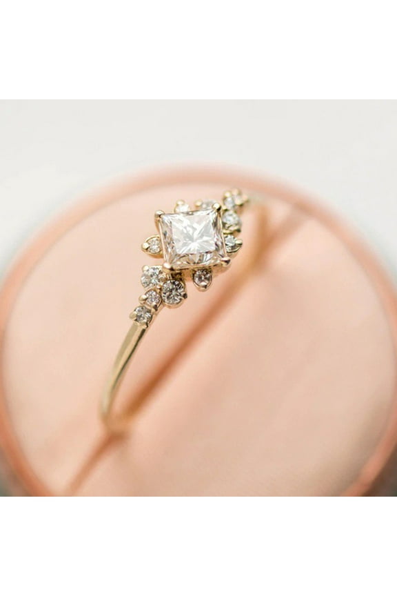 Luxury Gold Ring for Women Engagement Ring Elegant Simple Female Jewelry Ring Hot Sale Diamond Rings