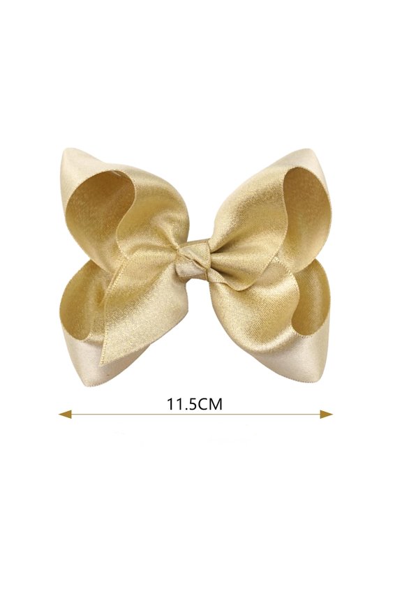 Luxury Gold Satin Double-Layer Bow Hair Clip, Elegant Accessory for Formal Wear-Golden