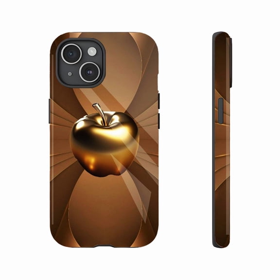 Luxury Golden Apple Phone Case for Fashionable Users - Stylish Durable Design, Anti-Slip Shockproof, Perfect for Holiday Gifting, Compatible with iPhone 11/12/13/14/15/16 (Pro Max/Plus)