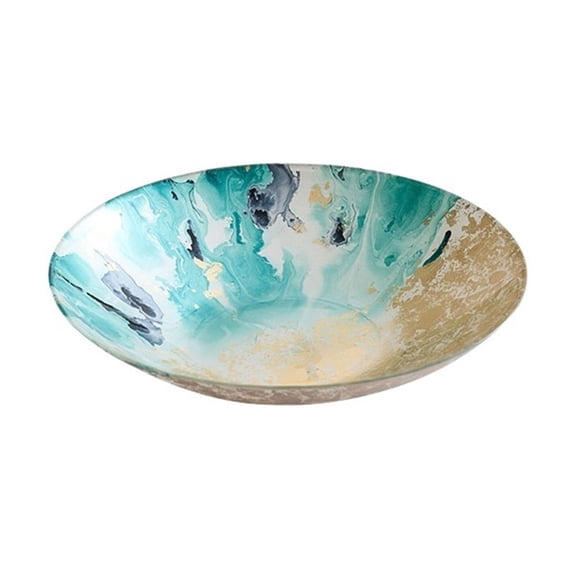 Luxury Golden Foil Fruit Platter | Home Snack Display Tray | Elegant High-End Tea Party & Dessert Serving Platter for Living Room