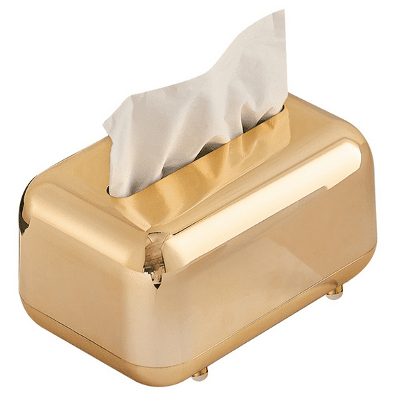 Luxury Golden Tissue Boxes Storage Napkin Holder Paper Case Organizer Ornament Craft Desktop