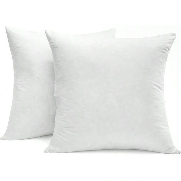 Luxury Goose Down Feather Pillow Inserts - 22x22IN Double Layered Down-Proof Design Ultra-Soft Cover High Fill Weight Pack of 2 White