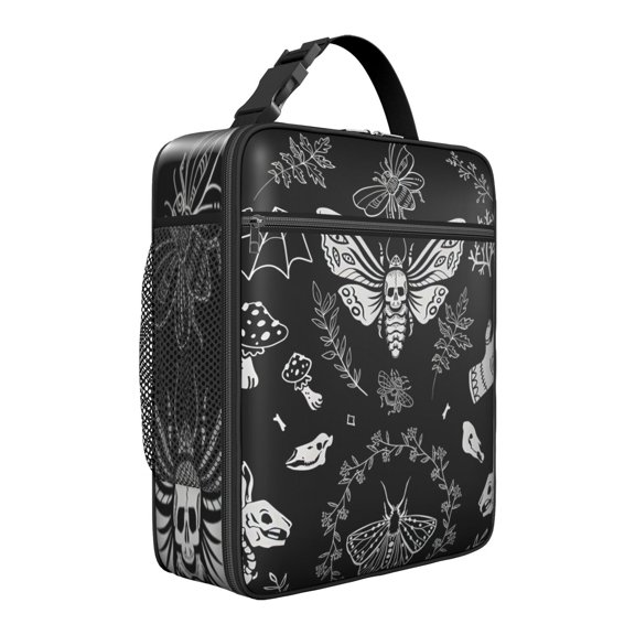 Luxury Gothic Starry Night Lunch Box: Gold Constellation Design - Insulated Reusable Leakproof Cooler Tote with Zipper & Adjustable Strap