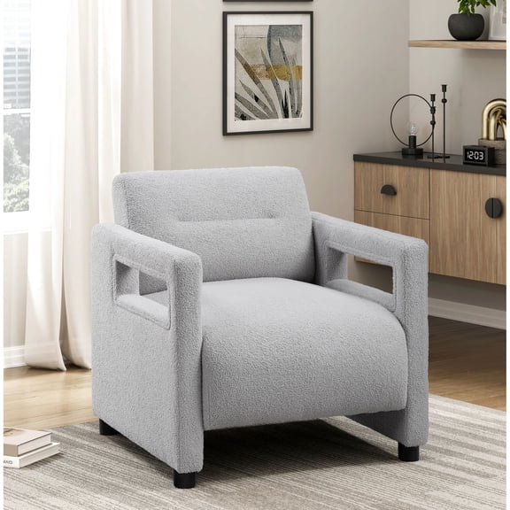Luxury Gray Armchair for Home | Enhances Reading Nook | Attached Cushions for Comfort | Simple Assembly