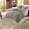 thumbnail image 1 of Luxury Gray Faux Fur Bedding Set King/Cal King Modern Comfort for Home, 1 of 12
