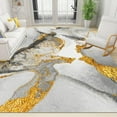 thumbnail image 1 of Luxury Gray Marble Gold Fit Under Door Rugs For Entryway, Powder Texture Marble Kitchen Runner Rug Soft Non Slip Washable For Sink Entryway Hallways Indoor Runner Rugs 4 x 6ft, 1 of 6
