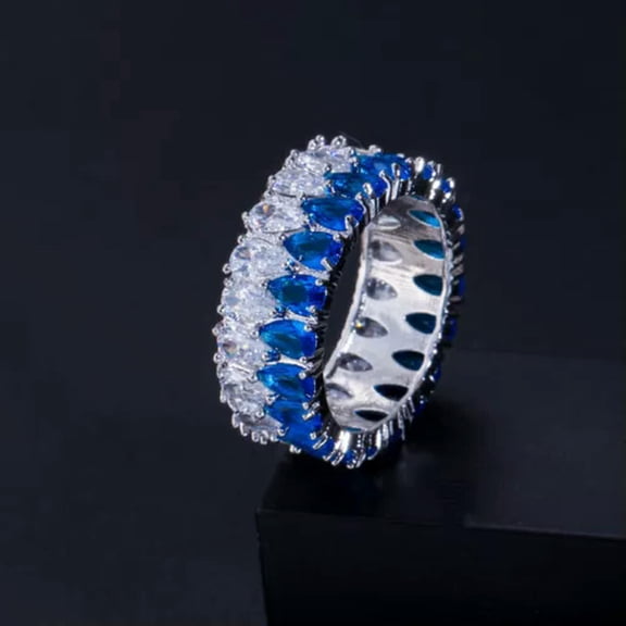 Luxury Green Cubic Zirconia Big Round Wedding Party Rings for Women