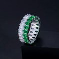 thumbnail image 1 of Luxury Green Cubic Zirconia Big Round Wedding Party Rings for Women, 1 of 9