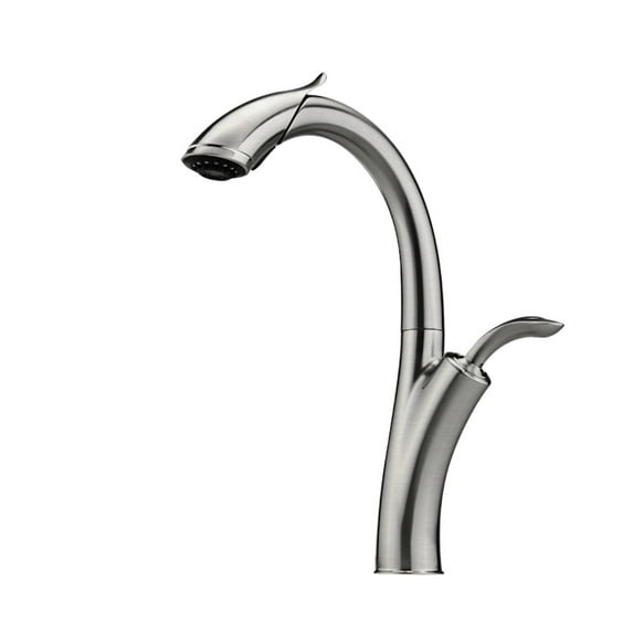 Luxury Gun Grey Kitchen Faucet, Creative Pull-out Design Single Control Single Handle, Cold And Hot Dual Control Brass Sink Faucet