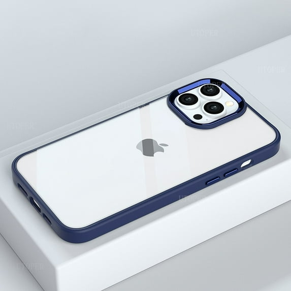 Luxury Hard Acrylic Metal Camera Clear Protection Case For iPhone 15 14 13 12 11 Pro Max XR X XS 7 8 Plus Shockproof Cover