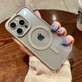 thumbnail image 1 of Luxury Hard Acrylic Shockproof Protect Case For iPhone 15 14 13 12 11 Pro Max Plus Magsafe Magnetic Transparent Antiskid Cover, 1 of 7