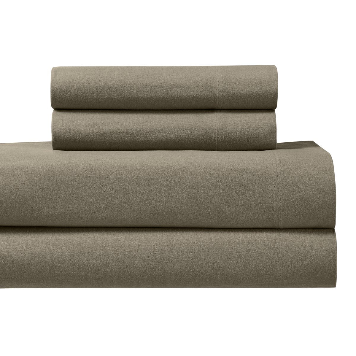 Gray Heavyweight Cotton Flannel Full Sheet Set