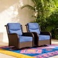 thumbnail image 1 of Hillga Luxury Outdoor 2 Pieces Swivel Rocking Patio Chairs With 6-inch Blue Cushion Furniture, 1 of 9