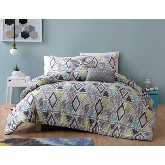 Luxury Home, 5-Piece Tribeca Comforter Set,Grey