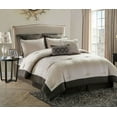 Luxury Home, 8Piece Berkshire Comforter Set,Black / Taupe