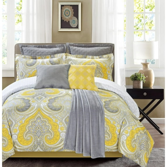 Luxury Home, 8-Piece Fall River Comforter Set,Mimosa