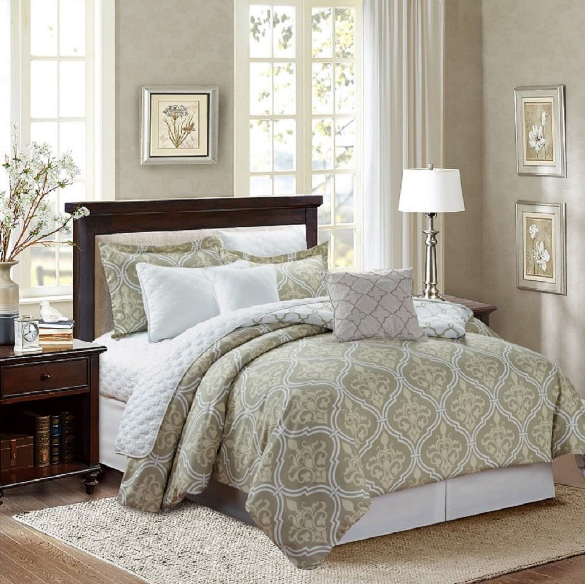 Luxury Home, 8-Piece Glen Comforter Set,Taupe