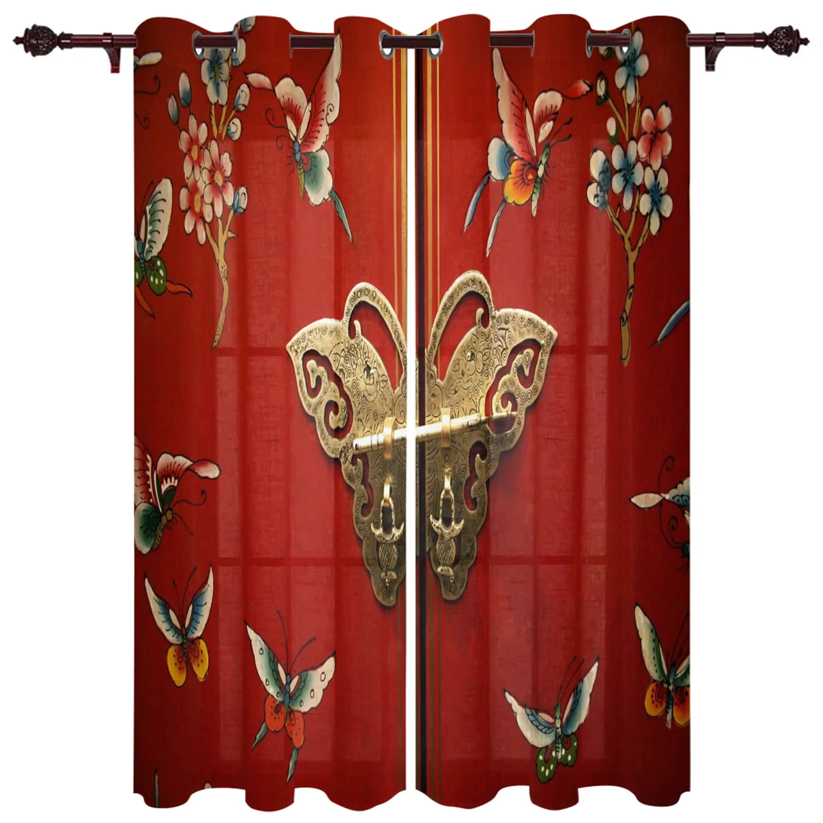 Luxury Home Curtains Iron Gate Black Yellow Metal For Windows Home ...