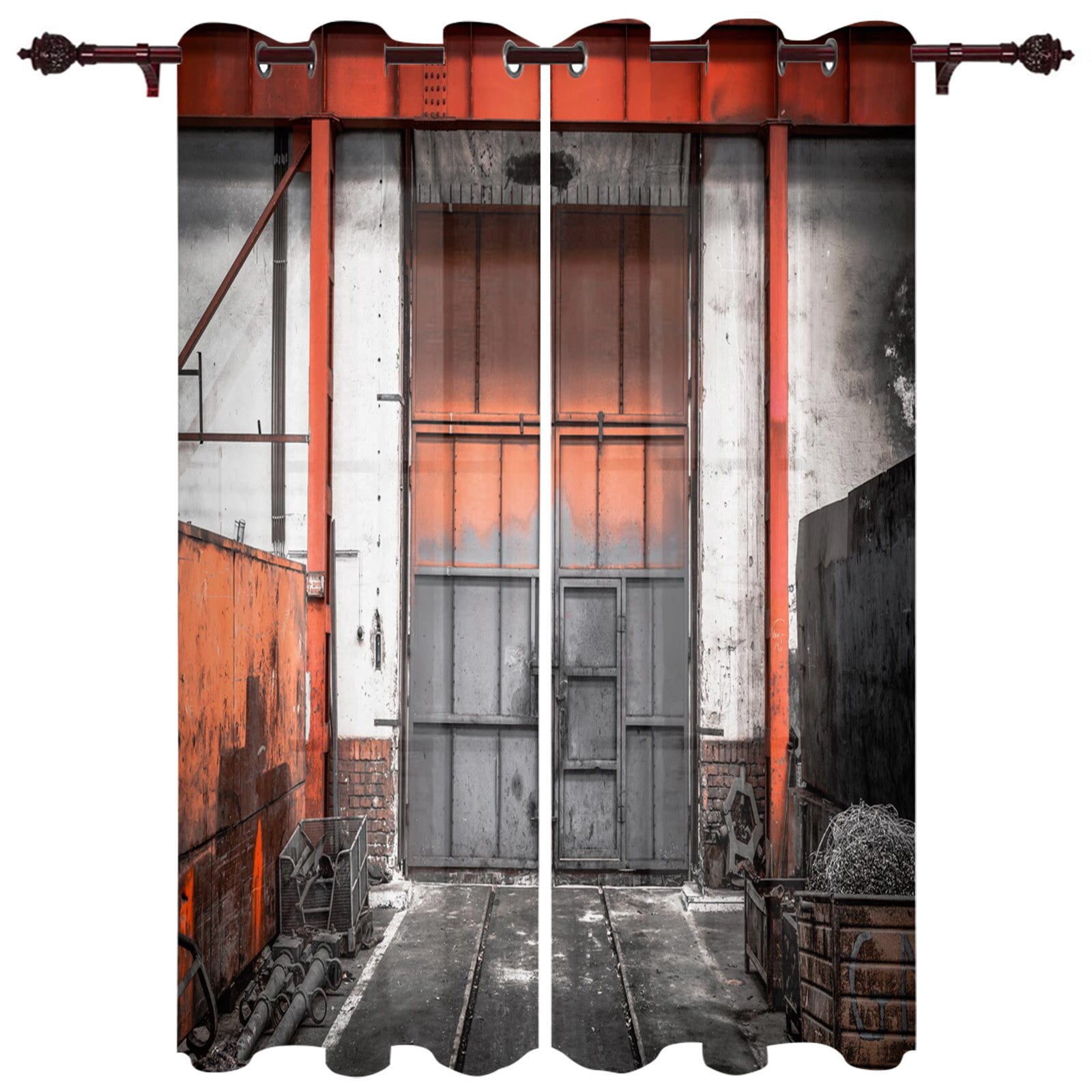 Luxury Home Curtains Iron Gate Black Yellow Metal For Windows Home ...
