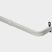 Luxury Home Fashion Heavy Duty Single Standard White Adjustable Curtain Rod Hardware Included (28"-48")