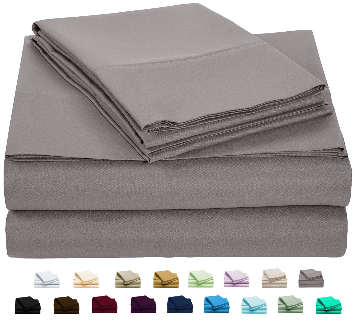 California King Gray Microfiber Deep Pocket Sheet Set