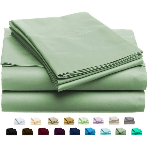 Luxury Home Super-Soft 1600 Series Double-Brushed 6 Pcs Bed Sheets Set (Full, Sage)