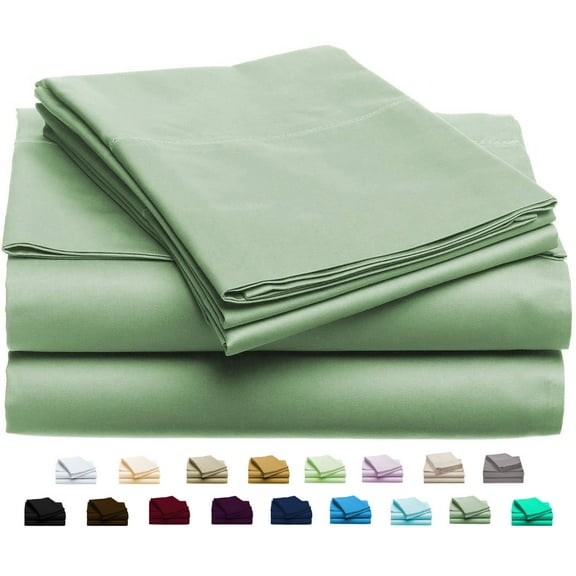 Luxury Home Super-Soft 1600 Series Double-Brushed 6 Pcs Bed Sheets Set (Full, Sage)