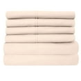 thumbnail image 1 of Luxury Home Super-Soft 1600 Series Double-Brushed 6 Pcs Bed Sheets Set (King, Cream), 1 of 4