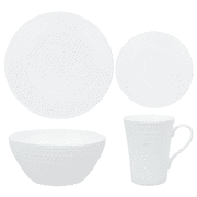 Luxury Hornet Pattern Bone China Dinnerware Set 16-Piece Elegant Tableware Collection for 4, Durable Lightweight Dining Plates & Bowls