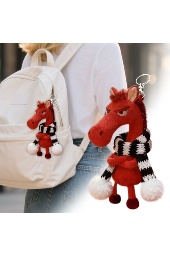 Luxury Horse Keychain With Knitted Scarf Cute Animal Bag Charm for Backpacks and Keys (Assorted Styles),Practical Use,Indoor Use,Multipurpose,High Quality,Practical for Daily Use