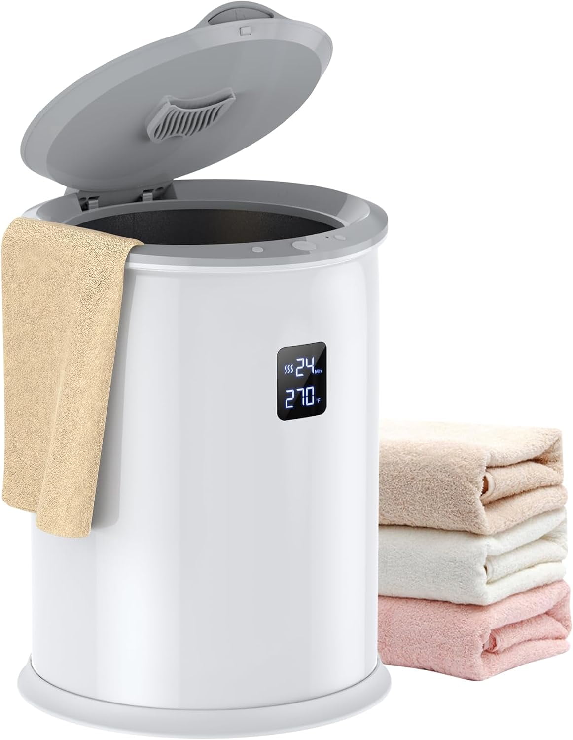 Luxury Hot Towel Warmer, Smart Timed Large Towel Warmers for Bathroom, Led Temperature Display, Insulation Effect Up to 150 Minutes, Delay Time Up to 24 Hours, Best of The Best