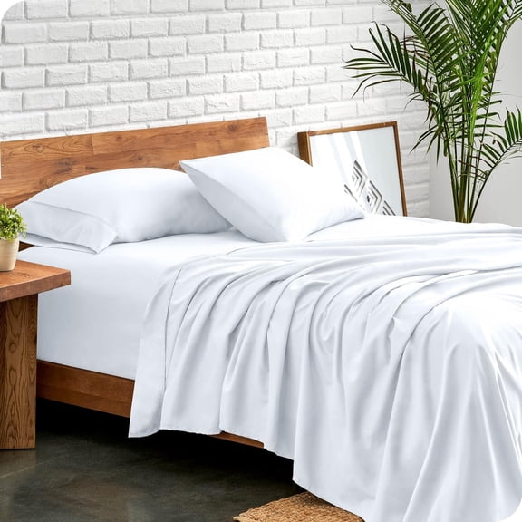 Luxury Hotel Bed Sheets and Pillowcase Set 1000 Thread Count 100% Cotton, 15" Inch Deep Pocket Premium Hotel Quality Smooth & Soft Bedding Sheet Set, Queen Size - White Solid