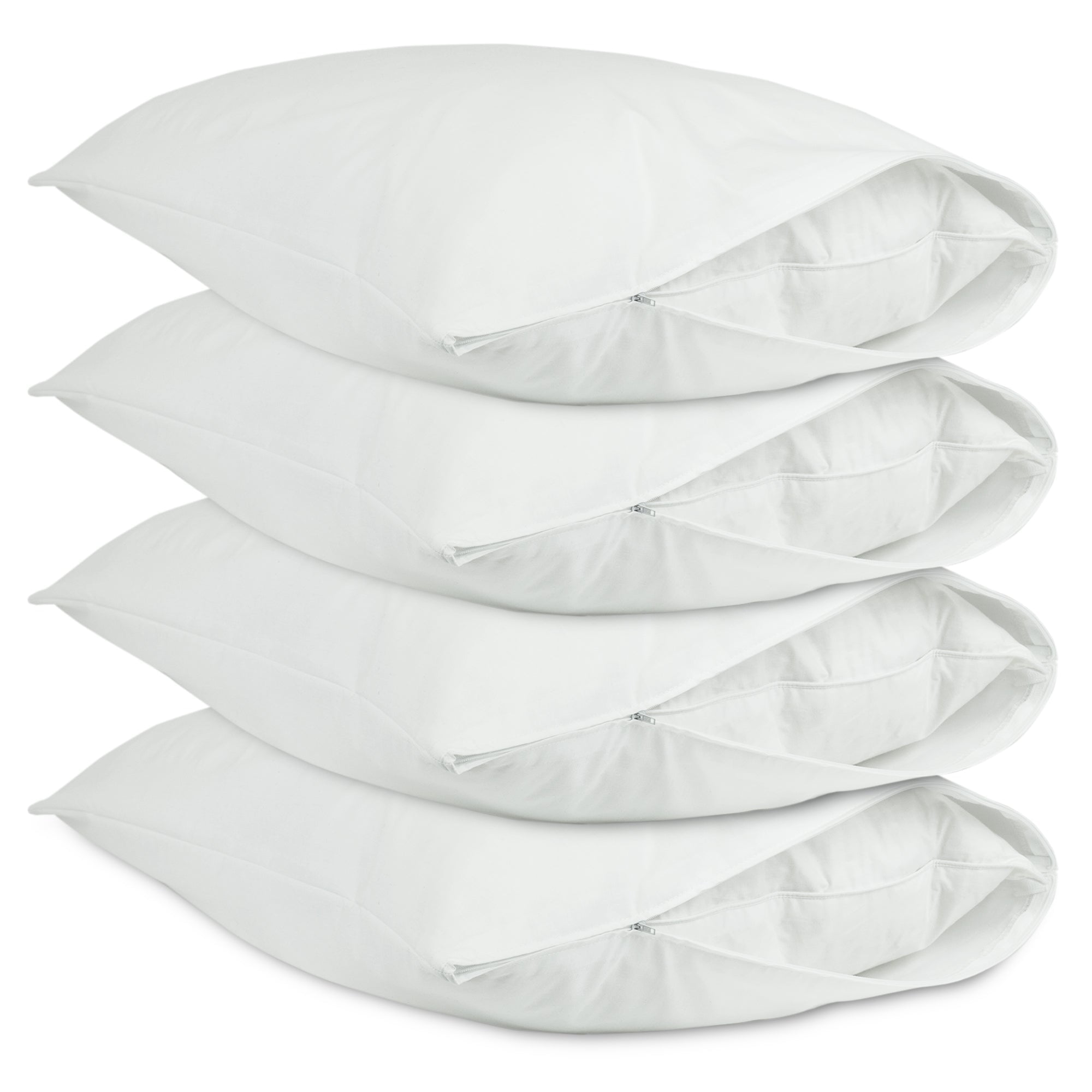 Ultra Soft White Cotton Polyester Queen Pillow Protector Set