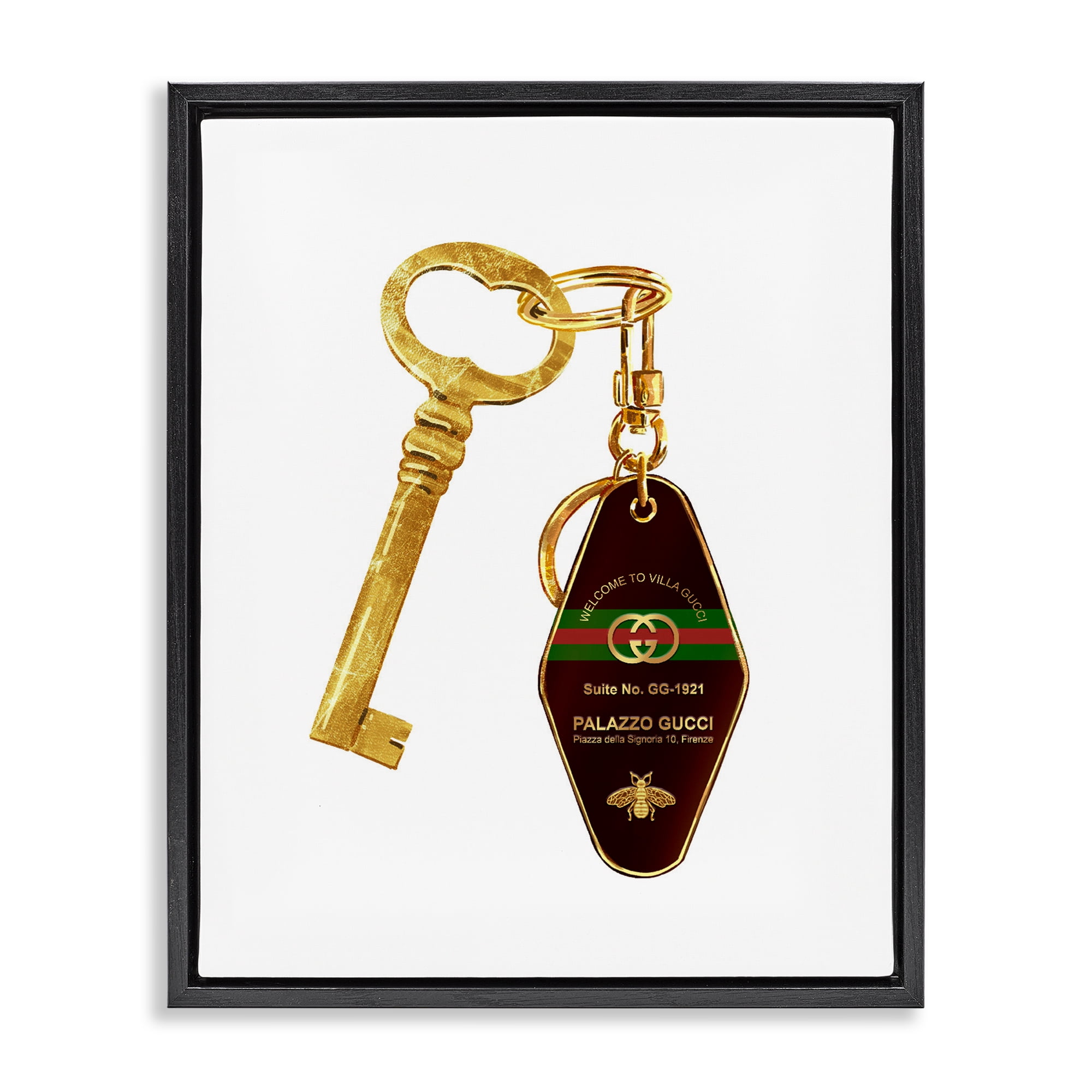 Luxury Hotel Key Black Framed Floater Canvas Wall Art, design by Ziwei Li