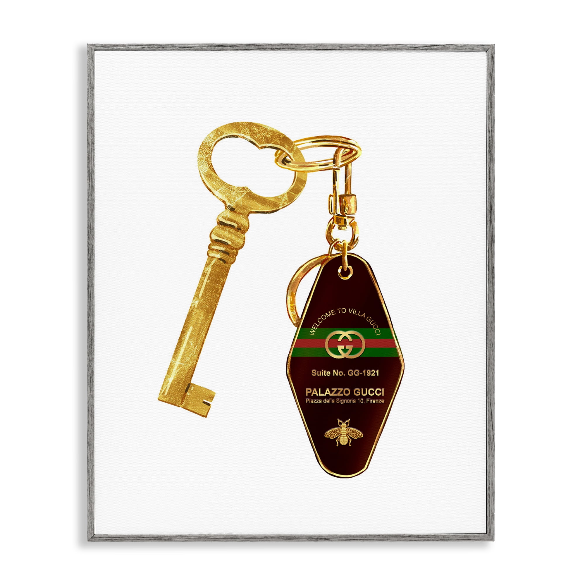 Luxury Hotel Key Gray Framed Giclee Art, design by Ziwei Li