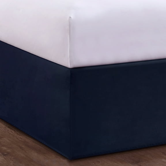 Luxury Hotel Microfiber Tailored Style Bed Skirt with Classic 14 Inch Drop Length, California King, Navy