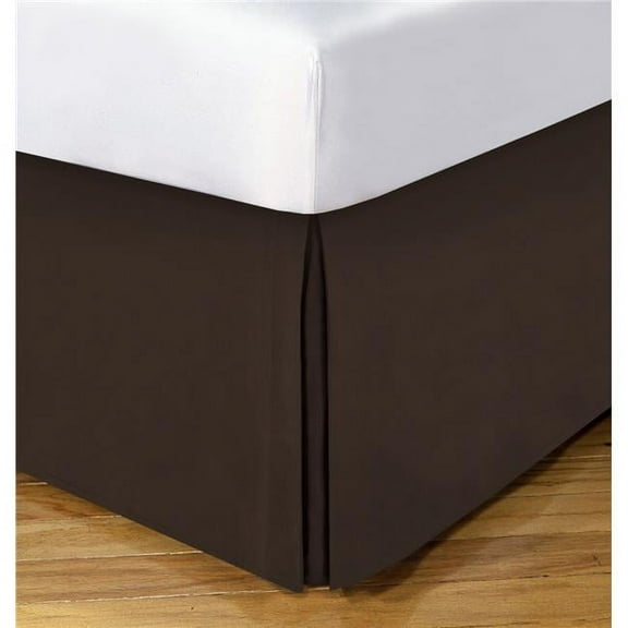 Luxury Hotel Microfiber Tailored Style Bed Skirt with Classic 14 Inch Drop Length, Full, Chocolate