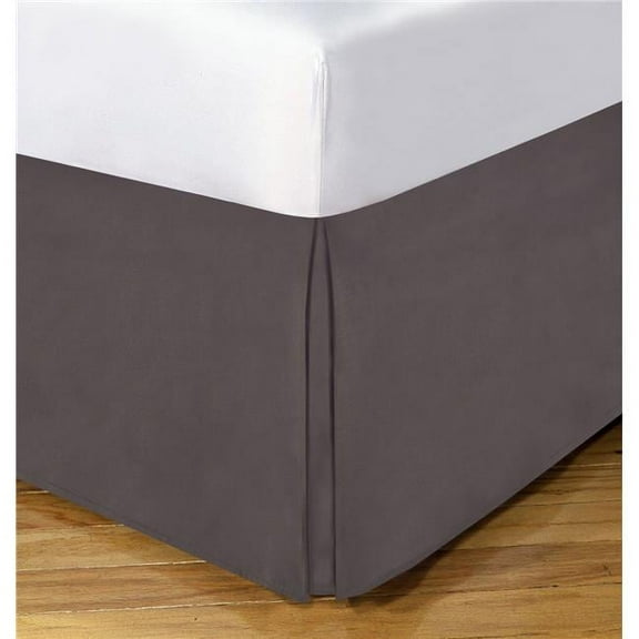 Luxury Hotel Microfiber Tailored Style Bed Skirt with Classic 14 Inch Drop Length, Full, Gray