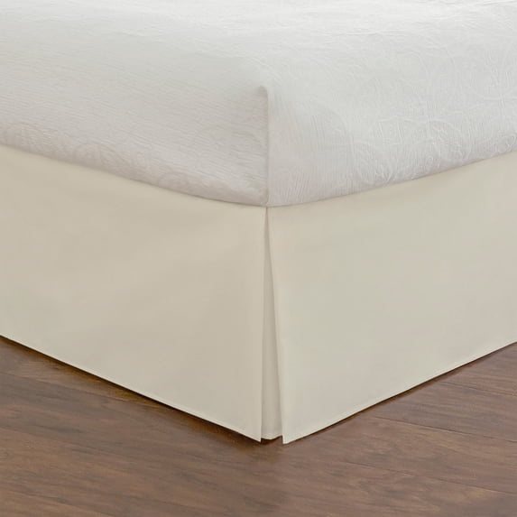 Luxury Hotel Microfiber Tailored Style Bed Skirt with Classic 14 Inch Drop Length, Queen, Ivory