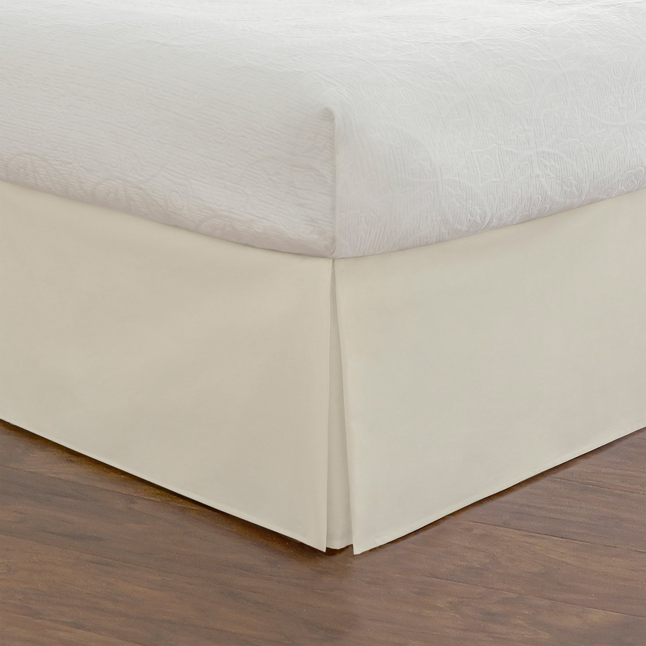 Ivory Twin Polyester Tailored Bed Skirt with 14" Drop