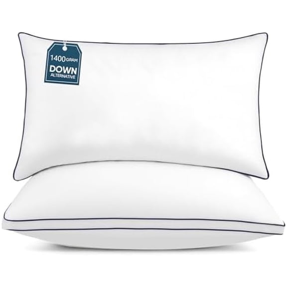 Luxury Hotel Pillows King Size 2-Pack, Adjustable Height for Neck Pain Relief, Hypoallergenic & Breathable with Cloud-Like Support, Machine Washable Down-Alternative Fill$$Bedding