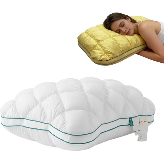 Luxury Hotel Pineapple Cloud Pillow, 17.71"*26.77" Plush Supportive Pillow for Back Side Sleepers, Machine Washable Premium Fiber Fill Decorative Throw Pillow