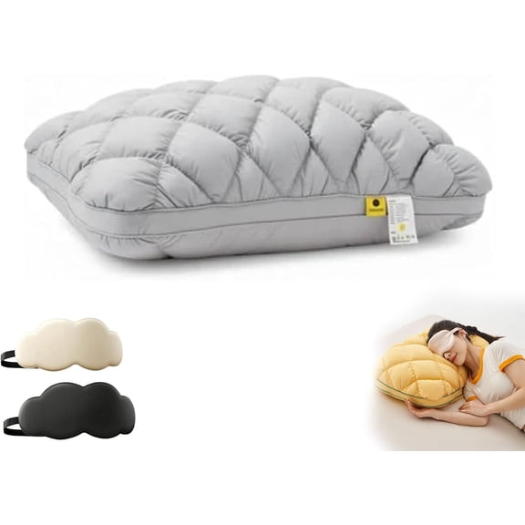 Luxury Hotel Pineapple Cloud Pillow, 3 Heights Plush Supportive Pillow for Back Side Sleepers, Machine Washable Premium Fiber Fill Decorative Throw Pillow